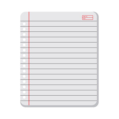 Realistic workbook torn paper sheets. Mockup sheets of paper torn from a notebook. Blank gridded notebook vector illustration.