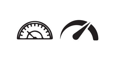 Speedometer icon set, speed indicator icon, Tachometer icon, Fast speed sign low and high barometers, vector illustration eps 10.