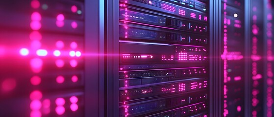 Racks for servers and hard drives in a�data center.