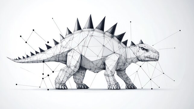 Geometric Dinosaur Profile - Powered by Adobe