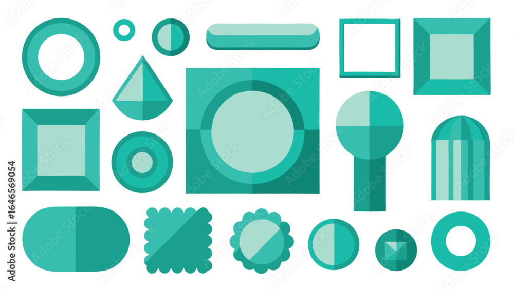 Poster a collection of various shapes and designs for picture frames displayed together..eps