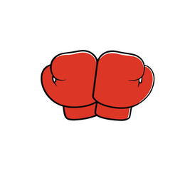 Cartoon Red Boxing Gloves:  Sporty, Energetic, and Ready to Rumble.