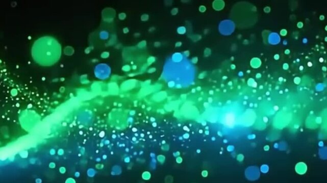 neon green bokeh, blue bokeh background, high speed light particles, abstract glowing dots, party background loop, nightclub visuals, energetic motion lights, seamless loop bokeh, 4K ultra HD  - Powered by Adobe