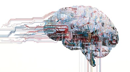 A digital brain made of circuits and data streams .