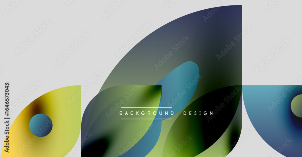 Poster abstract fluid shapes overlap, creating vibrant color gradients. modern design elements suggest dyna