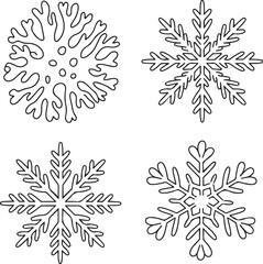 Vintage Lichen & Snowflake Sketch Pack &ndash; Natural Texture and Winter Crystals in Engraved Line Art