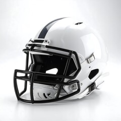 Fototapeta premium White football helmet with navy blue stripe