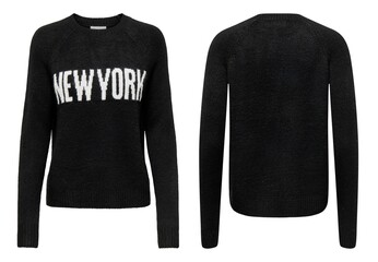 Female Knitwears sweater isolated on the white background