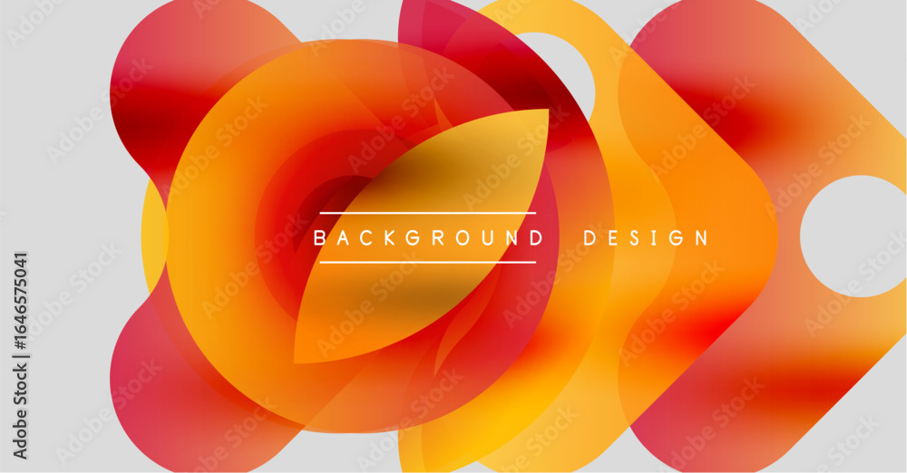 Poster abstract fluid shapes overlap, creating vibrant orange, red gradients. modern design element for bac