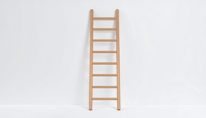 Light wood ladder against white wall