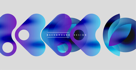 Abstract fluid shapes, vibrant blues, purples. Modern design element, smooth gradients, dynamic composition. Minimalist background.