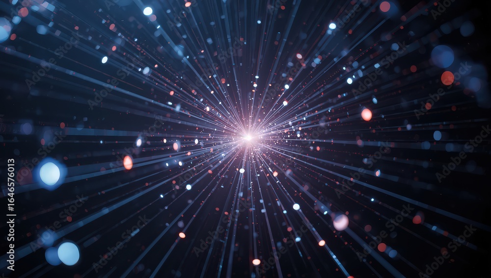Poster abstract light streaks and bokeh effect creating a futuristic and dynamic visual experience