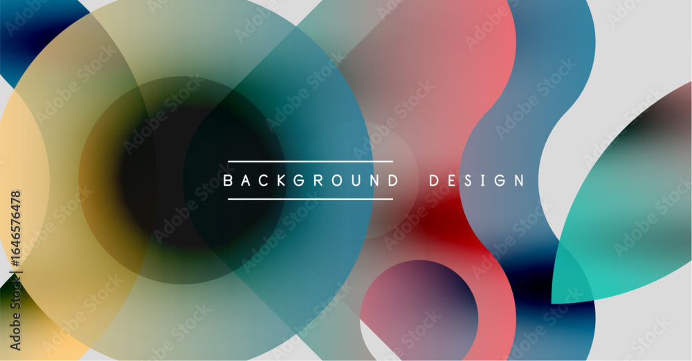 Poster abstract colorful circles overlap creating dynamic visual effect. modern design suitable for backgro