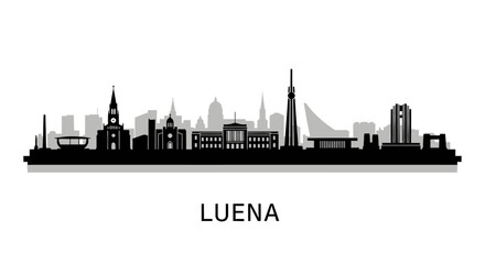 Fototapeta premium Luena city silhouette Angola skyline vector.