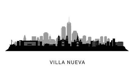 Fototapeta premium Villa Nueva Skyline Vector City Silhouette.