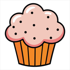 playful swirled cupcake vector graphic plain background