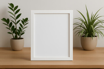 Sleek Modern Frame Displaying Blank Canvas for Custom Artwork