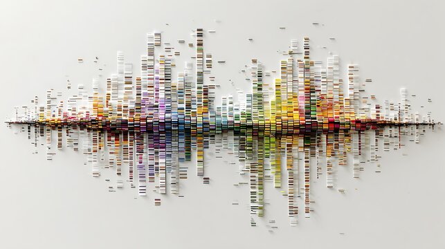 A digital map of the human genome on a white backgroun