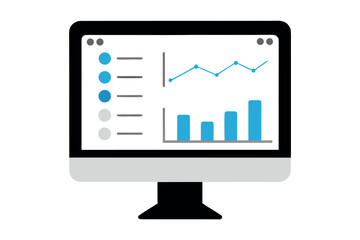 Computer screen displaying financial charts and data analysis monitor