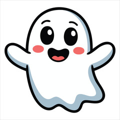 playful floating phantom vector graphic plain background