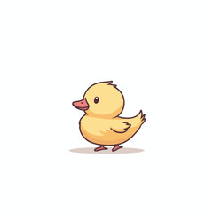 Fototapeta premium Adorable Cartoon Duckling with a Rounded Body and Cute Features