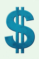 Obraz premium Blue Dollar Sign with Textured Surface Symbolizing Financial Security and Economic Stability in Business