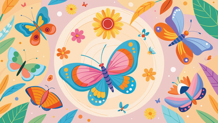 A collection of vibrant butterfly vector illustrations, showcasing diverse colors and patterns on a plain backdrop..eps