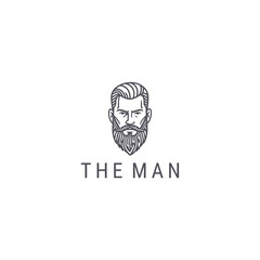 Man logo with strong, minimalist style for modern and professional branding.