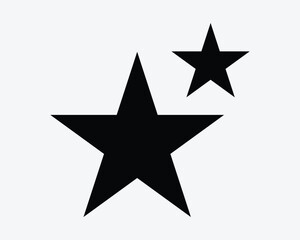 Double Stars Icon Two Star Night Sky Twinkle Sign Christmas Decoration Graphic Illustration Shape Award Success Rate Rating Twin Pair Symbol Sparkle