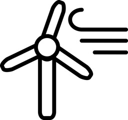 Wind turbine icon for renewable wind energy and green power
