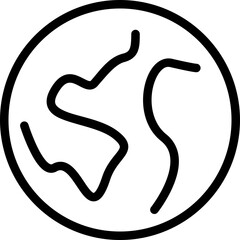 Minimalist Earth globe icon symbolizing the planet and environmental care