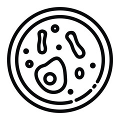 Simplified Line Icon Representation of Cells in a Petri Dish.
