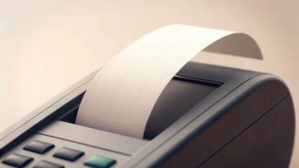 Close-Up View of POS Receipt Printing Machine in Operation