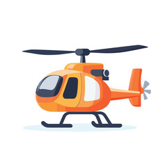 Cartoon orange helicopter with dark blue accents and landing skids © Illahstd