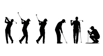 Golf Silhouettes Action Poses Guide