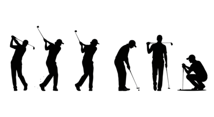 Golf Silhouettes Action Poses Guide