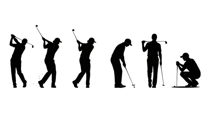 Golf Silhouettes Action Poses Guide