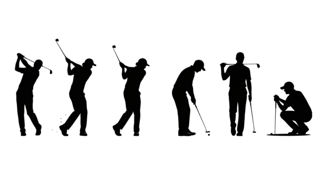 Golf Silhouettes Action Poses Guide - Powered by Adobe