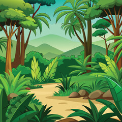 tropical island with palm trees