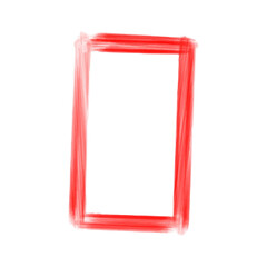 Red rectangular frames on transparent background. PNG.