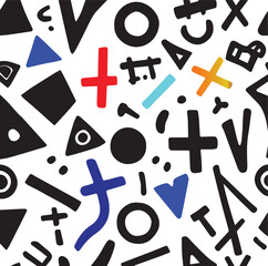 Seamless black and white geometric pattern