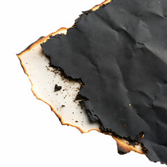 Charred Paper Edge with Burning Effect and Ash burnt paper burning paper isolated on a transparent background