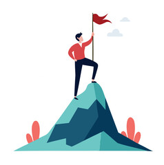 Vector Silhouette of Businessman on White Background