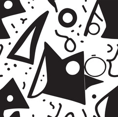 Seamless black and white geometric pattern