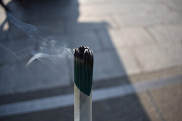 Close Up of Burning Incense