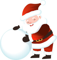 Santa Claus making snowballs