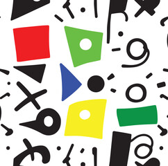 Seamless black and white geometric pattern