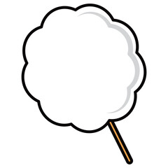 わたがし　綿菓子　わたあめ　イラスト　白