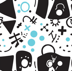 Seamless black and white geometric pattern