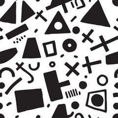 Seamless black and white geometric pattern